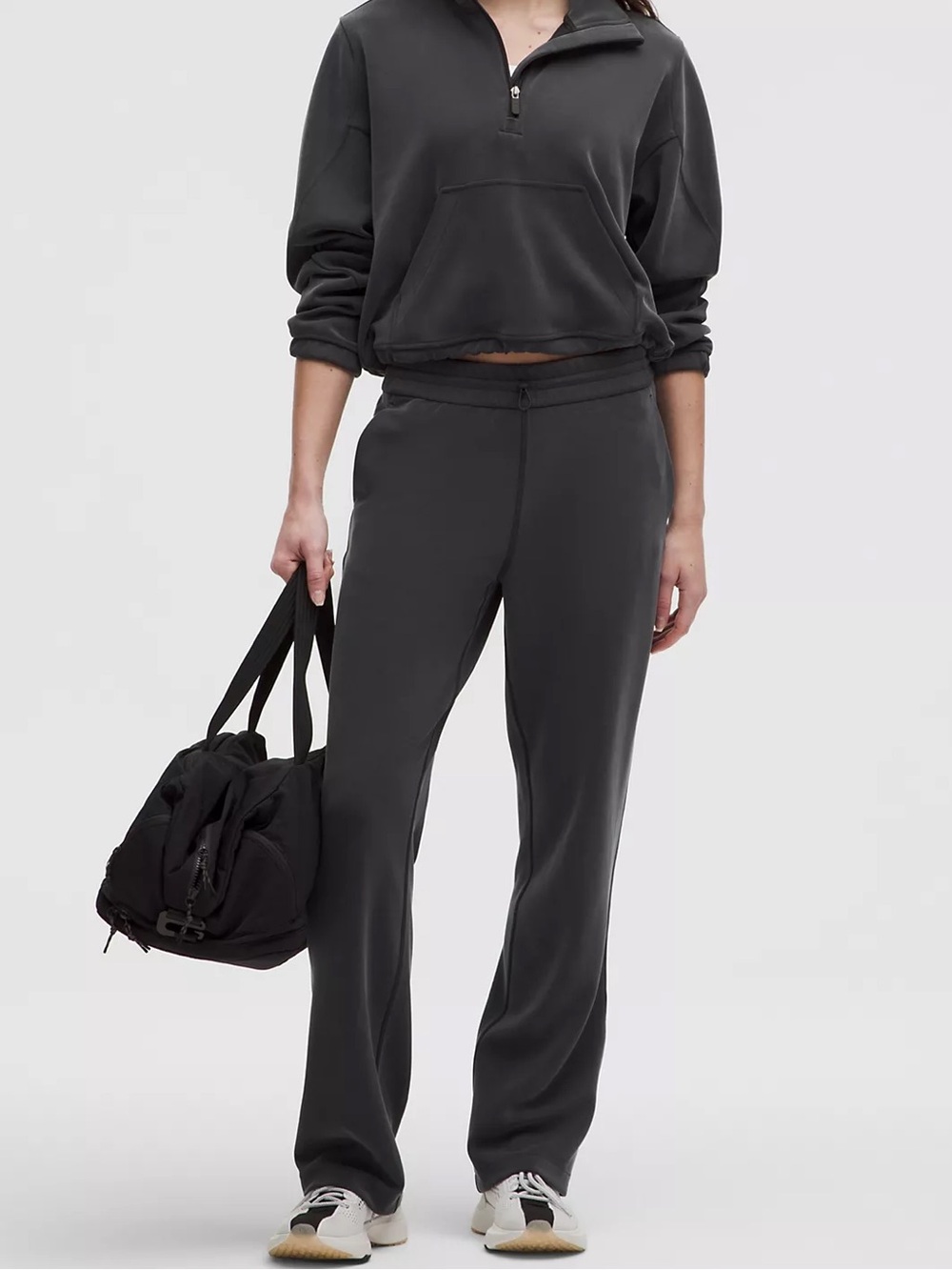 Lululemon Softstreme Women's Charcoal Wide-Leg Lounge Pants size 10